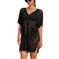 thumbnail image 1 of Charmo Short Sleeve Swim Cover up for Womens Side Split Botton One Piece Swimwear, 1 of 7