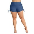 thumbnail image 1 of Charmo Side Drawstring Plus Size Swim Shorts for Womens Boyleg Tummy Control Swim Bottoms Built-in Briefs, 1 of 6