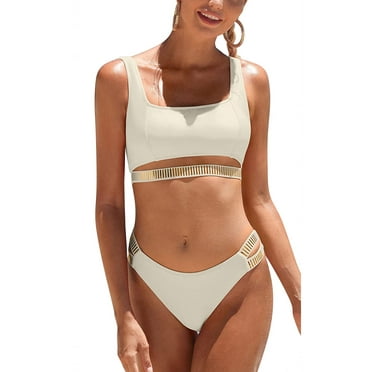 Charmo Sporty Bikini Swimsuits for Women Push Up Bathing Suit 2 Piece High Cut bikini