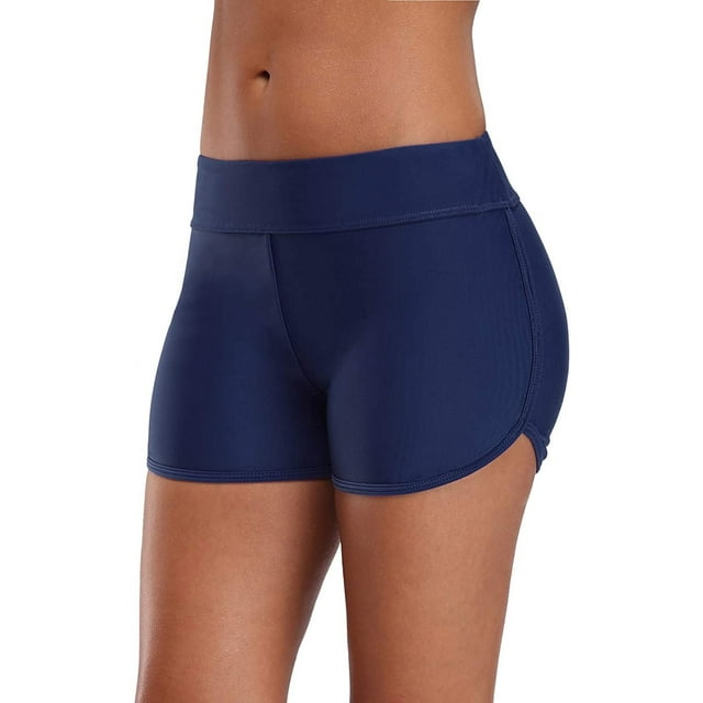 Charmo Swim Board Shorts for Womens Tummy Control Swim Shorts Solid Boardshorts