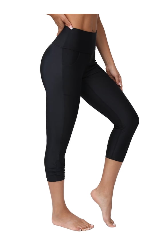 Swim Pants for Women High Waisted Swim Capris Swim Shorts Swimming Leggings