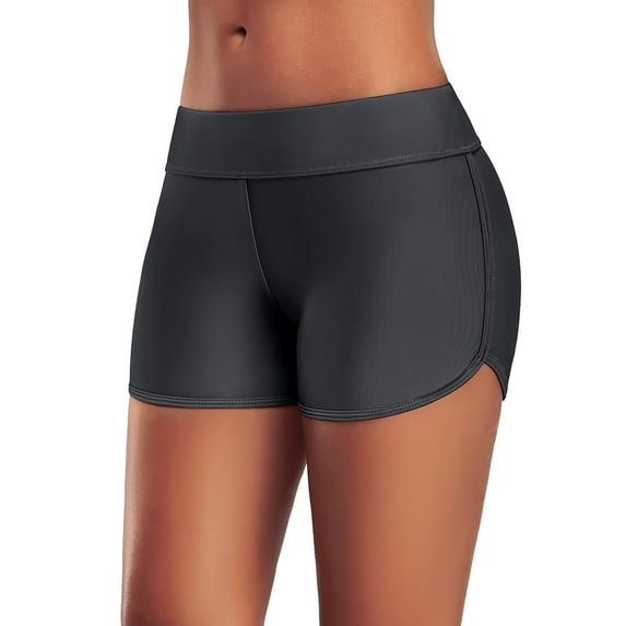 Charmo Swim Shorts for Women Stretchy Board Shorts Solid Tankini Bottoms Sport Swimsuit Bottoms