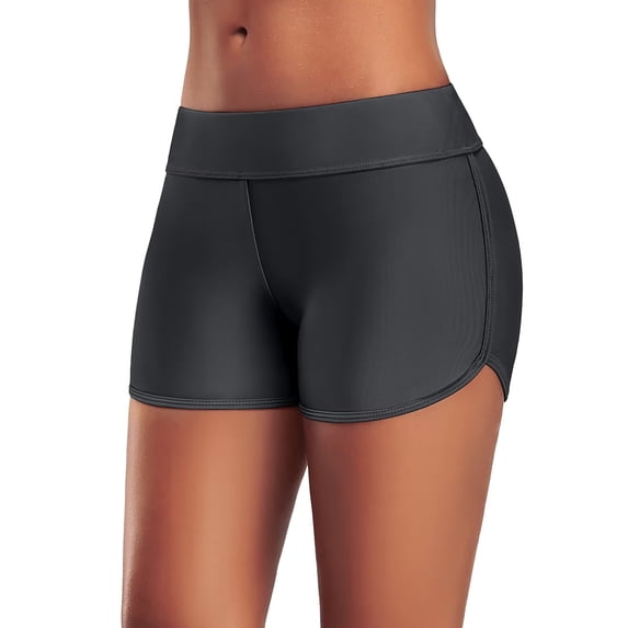 Charmo Swim Shorts for Women Stretchy Board Shorts Solid Tankini Bottoms Sport Swimsuit Bottoms