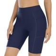 thumbnail image 1 of Charmo Swim Shorts for Women with Pockets High Waisted Long Board Shorts, 1 of 7