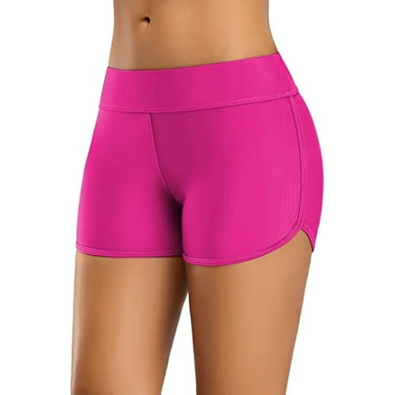 Charmo Swimsuit Bottoms for Women Tummy Control Swim Shorts Solid Boardshorts