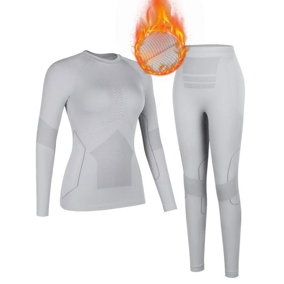 Charmo Thermal Underwear Sets for Women Thermal Athletic Outfit Sets Clothes Winter Skiing Quarter Zip Activewears
