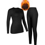 CHARMO Thermal Underwear Sets for Women Thermal Athletic Outfit Sets Clothes Winter Skiing Quarter Zip Activewears