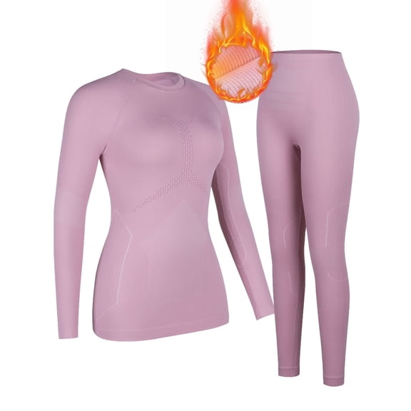 Charmo Thermal Underwear Sets for Women Thermal Athletic Outfit Sets Clothes Winter Skiing Quarter Zip Activewears