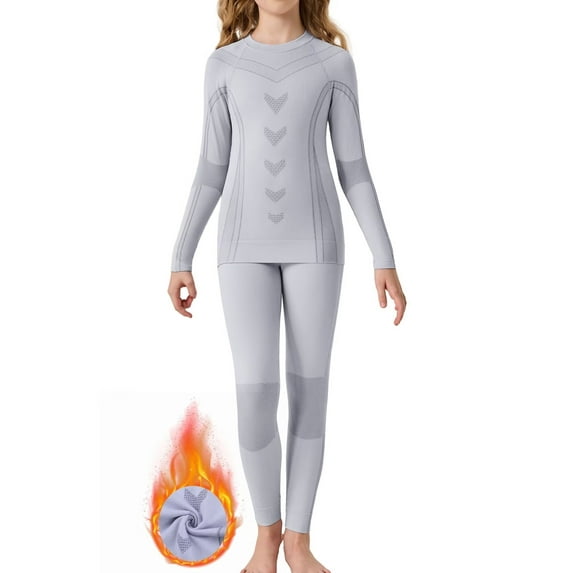 Charmo Thermal Outfit Sets for Kids Athletic Top and Bottom Activewear Sets Boys Girls Long Johns Set Winter Base Layer