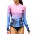 thumbnail image 1 of Charmo UPF 50+Swim Tops for Womens Long Sleeve Rashguard Printed Swim Shirts, 1 of 6