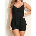 thumbnail image 1 of Charmo V Neck Tankini Swimsuit for Womens Flowy Two Piece Bath Suit with Boyshorts, 1 of 6