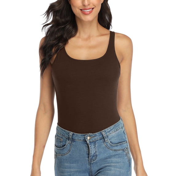 Charmo Wider Straps Tank Tops for Women Cotton Undershirt with Shelf Bra Basic Camisole