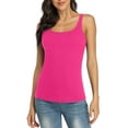 thumbnail image 1 of Charmo Wider Straps Tank Tops for Women Cotton Undershirt with Shelf Bra Basic Camisole, 1 of 7