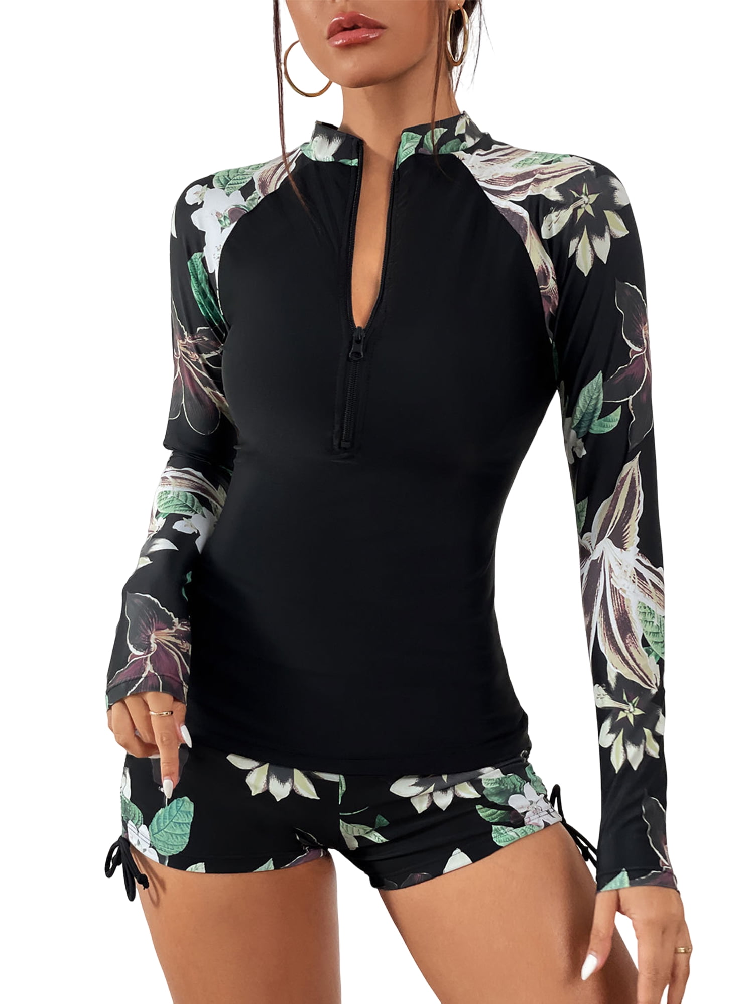 Kona Sol- Women's UPF 50 Full Zip Mock Neck Rash Guard