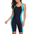 thumbnail image 1 of Charmo Women Boyleg Swimsuit One Piece Racerback Athletic Bathing Suit, 1 of 6