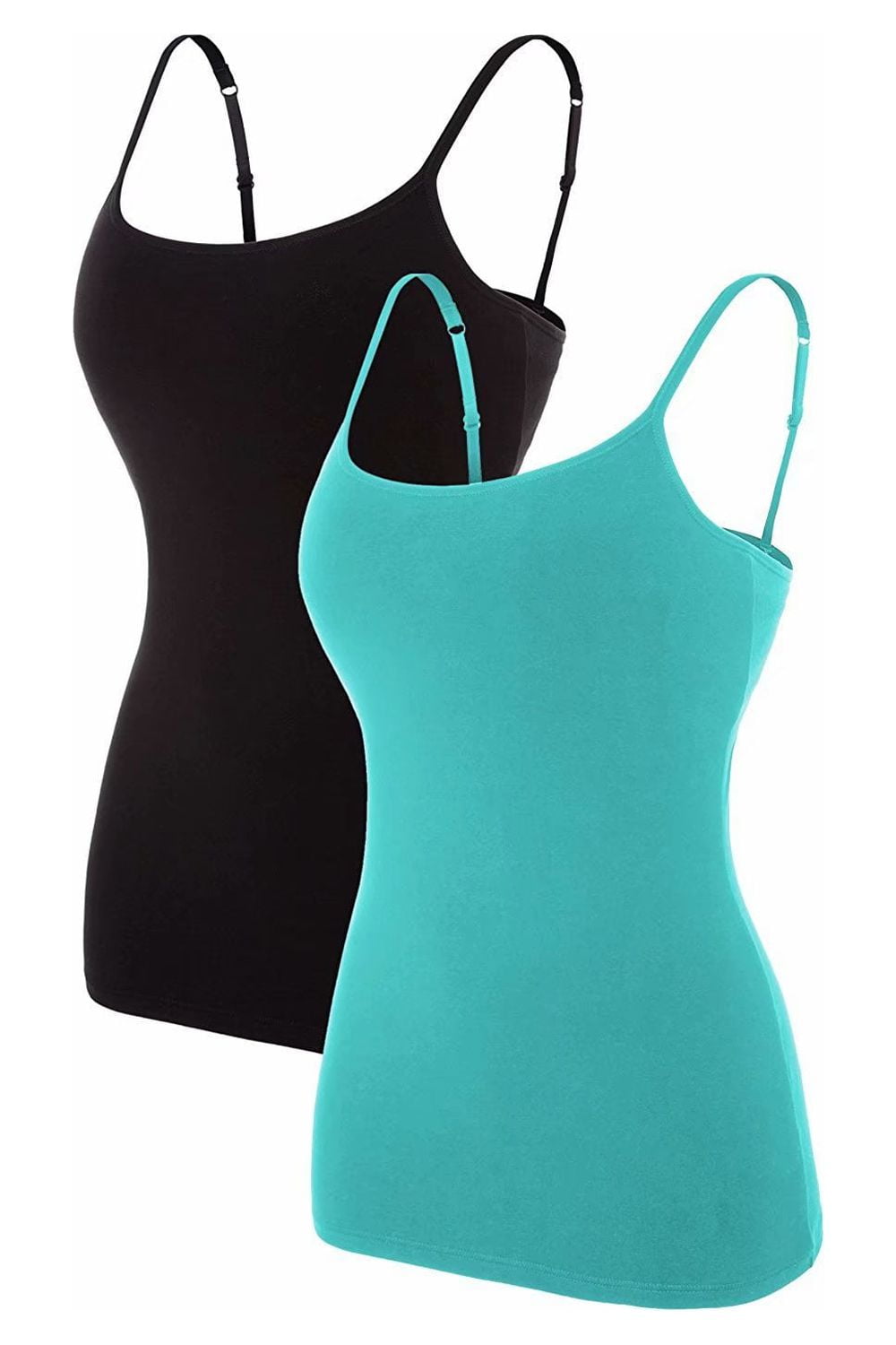 Buy Women's Y Back Spaghetti Strap Workout Tank Tops - with Built in Shelf  Bra Sports Camisole Padded Long Length Online at desertcartINDIA