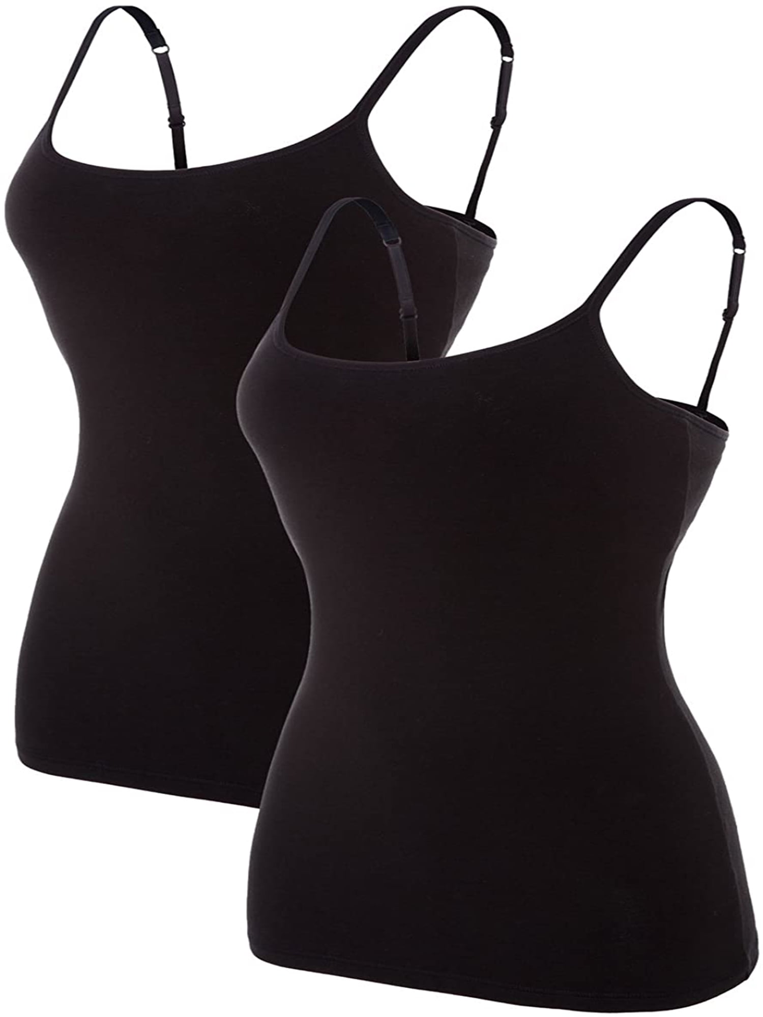 ROSYLINE Womens Camisole with Shelf Bra Cotton Undershirts Adjustable Strap  Camis Spaghetti Strap Tank Top 3 Pack Black/Grey/Navy Blue S : :  Clothing, Shoes & Accessories