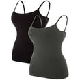 thumbnail image 1 of Charmo Women Cami Tanks Adjustable Spagetti Strap Built in Bra Tank Top 2 Pack, 1 of 6