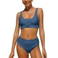 thumbnail image 1 of Charmo Women High Waisted Bikini Crop Top 2 Piece Bathing Suit Sports Swimsuit, 1 of 6
