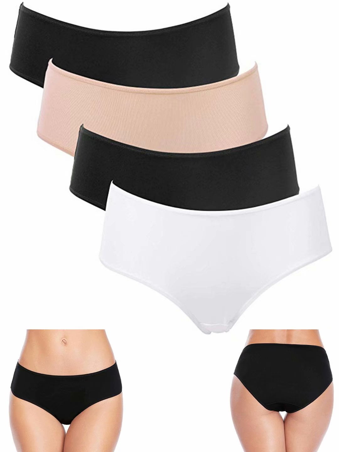 Charmo Women Nylon Panties Mid Rise Briefs Ladies Underwear