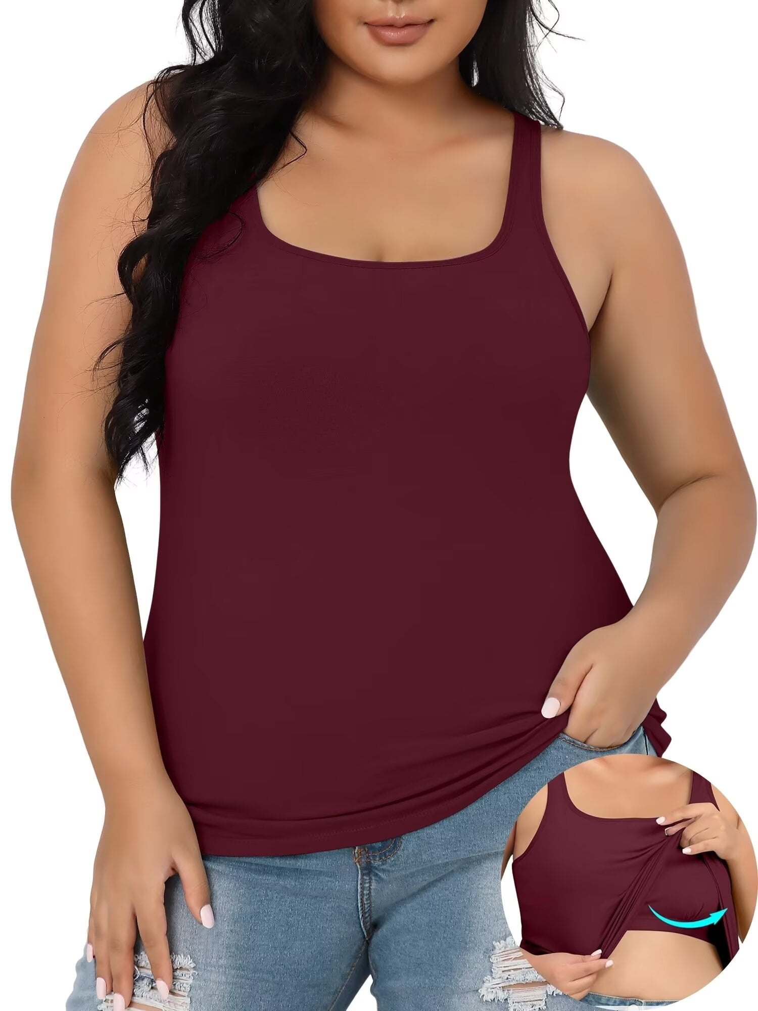 Women's Plus Size 100% Cotton Ribbed Tank Top
