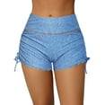 thumbnail image 1 of Charmo Women Scalloped Swim Shorts Drawstring Board Shorts Swimsuit Bottom, 1 of 7