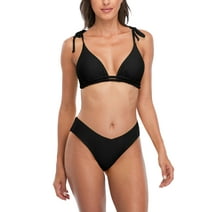 Charmo Women Sexy Bikini Bathing Suits Two Piece High Cut Triangle String Bikini Swimsuit