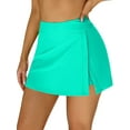 thumbnail image 1 of Charmo Women Solid Split Swim Skirt Built in Shorts High Waisted Swim Bottoms, 1 of 5