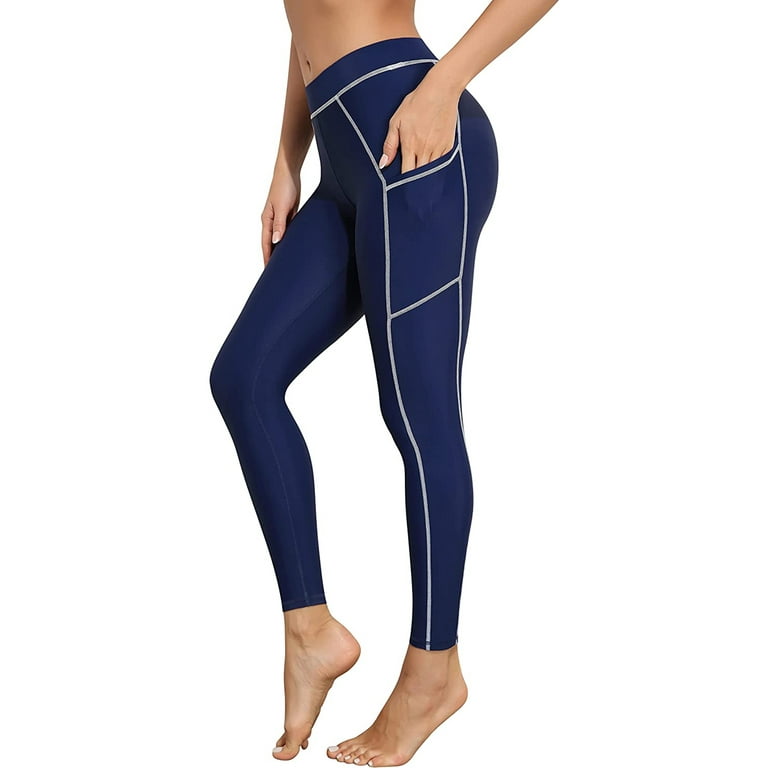 Charmo Women Swim Pants with Pockets High Waisted Long Swimming Leggings 