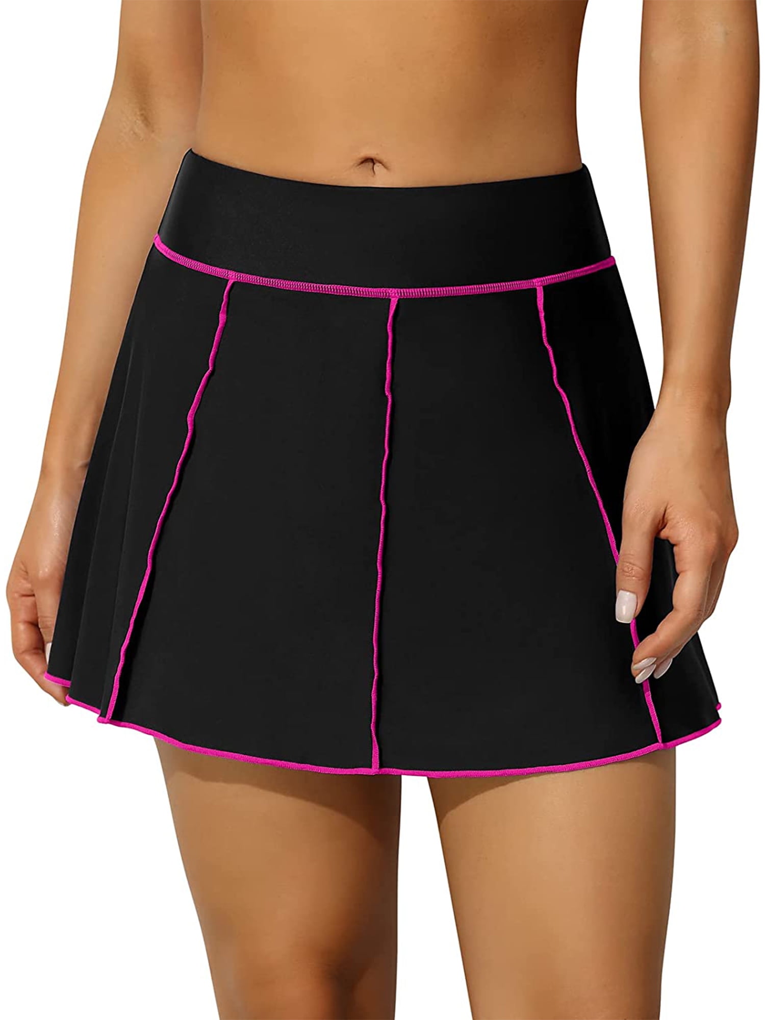 Charmo Women Swim Skirt Bulit in Briefs High Waisted Tummy Control Swim Bottoms