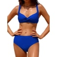 thumbnail image 1 of Charmo Women Twist High Waisted Bikini Swimwear Two Piece Ruched Tummy Control Swimsuit, 1 of 6