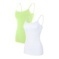 thumbnail image 1 of Charmo Women's Basic Cami Adjustable Spaghetti Strap Built in Bra Tank Top 2 Pack, 1 of 5