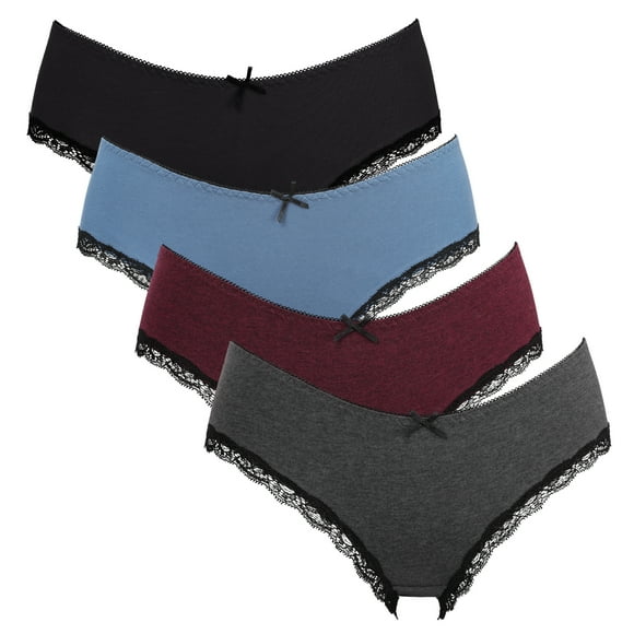 Charmo Women's Cotton Stretch Hipster Panties Assorted Cotton Soft Underwear 4 Packs