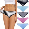 thumbnail image 1 of Charmo Women's Cotton Underwear Soft Stretch Hipster Panties Packs of 5, 1 of 6