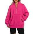 thumbnail image 1 of Charmo Women's Half Zip Oversized Sweatshirts Fleece Quarter Zipper Pullover Hoodies 2025 Mock Neck Fall Workout Jacket, 1 of 11