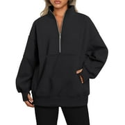 CHARMO Women's Half Zip Oversized Sweatshirts Fleece Quarter Zipper Pullover Hoodies 2025 Mock Neck Fall Workout Jacket
