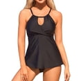 thumbnail image 1 of Charmo Women's High Neck Tankini Tops Only Tummy Control Swimsuit Top Ruched Swim Top Without Bottoms, 1 of 4