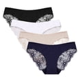 thumbnail image 1 of Charmo Women's Lace Underwear Cheeky Panty Breathable Bikini Panties, 4 Packs, 1 of 6