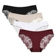 thumbnail image 1 of Charmo Women's Lace Underwear Cheeky Panty Breathable Bikini Panties, 4 Packs, 1 of 5