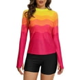 thumbnail image 1 of Charmo Women's Long Sleeve Rash Guard Sun Protection Swim Shirt Quick Dry Printed Shirts with Thumb Holes, 1 of 7