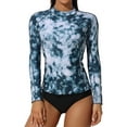 thumbnail image 1 of Charmo Women's Long Sleeve Rash Guard Tie Dye UV Protection Swim Shirt UPF 50, 1 of 6