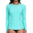 thumbnail image 1 of Charmo Women's Long Sleeve Swimsuit Tops Sun Protection UPF 50+ Rash Guards Hiking Runing Athletic Swim Shirts, 1 of 8
