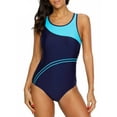 thumbnail image 1 of Charmo Women's One Piece Athletic Racerback Bathing Suit Color Block Swimsuit, 1 of 6