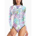 thumbnail image 1 of Charmo Women's One Piece Rashguard Zip Front Swimsuit Surfing Shirt Sun Protection, 1 of 6