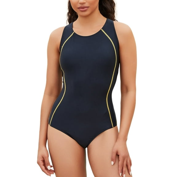 Charmo Women's One Piece Swimsuit Athletic Bathing Suit Racerback Training Swimwear