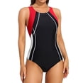 thumbnail image 1 of Charmo Color Blocked One Piece Swimsuit for Womens Athletic Bathing Suits Training Sport Slimming Swimwear, 1 of 7