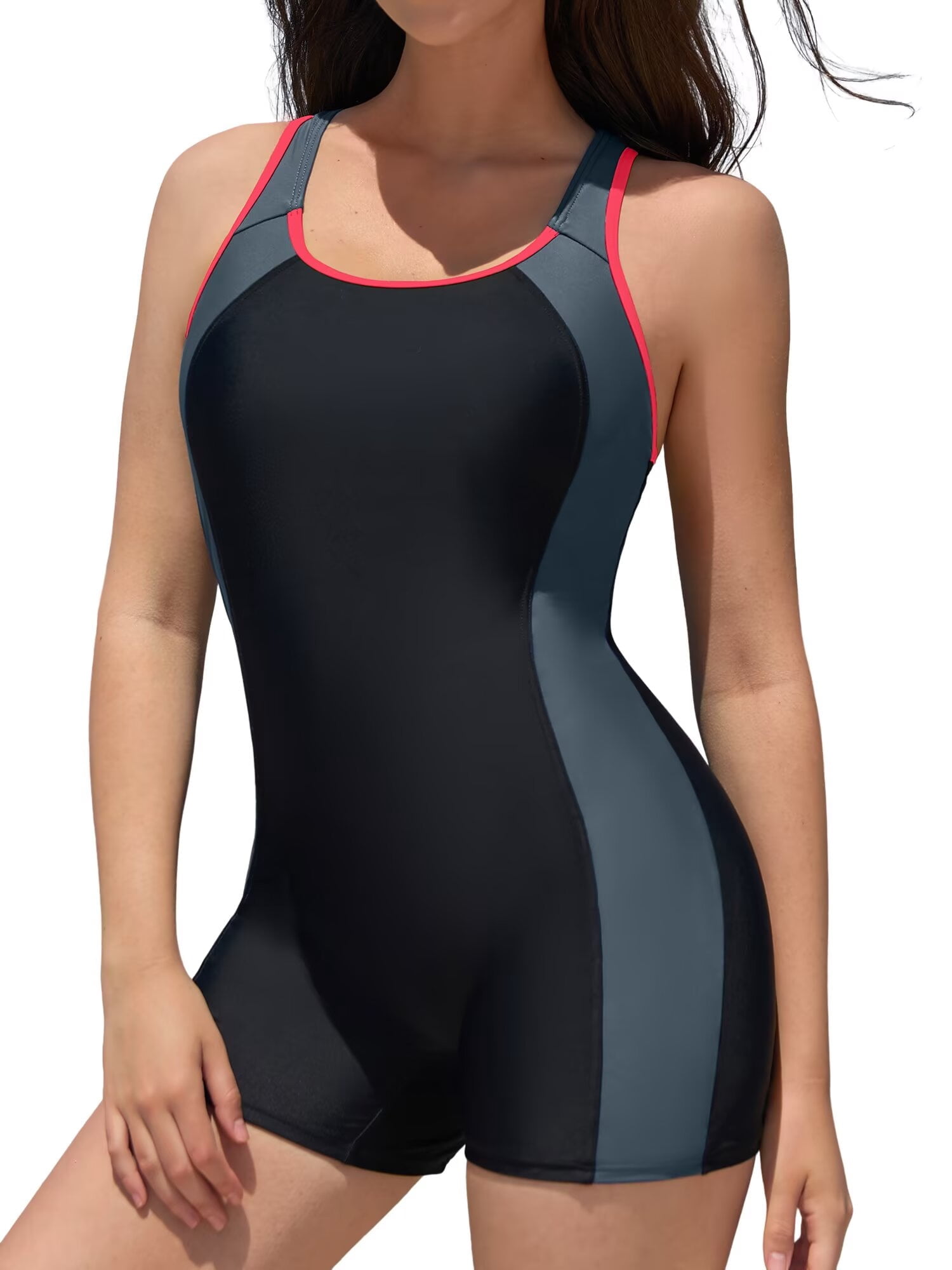 Charmo Women's Boyleg One Piece Swimsuits, Athletic Sports