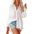 thumbnail image 1 of Charmo Women's Pocket Striped Button Down Casual Shirt Blouse Top, 1 of 8
