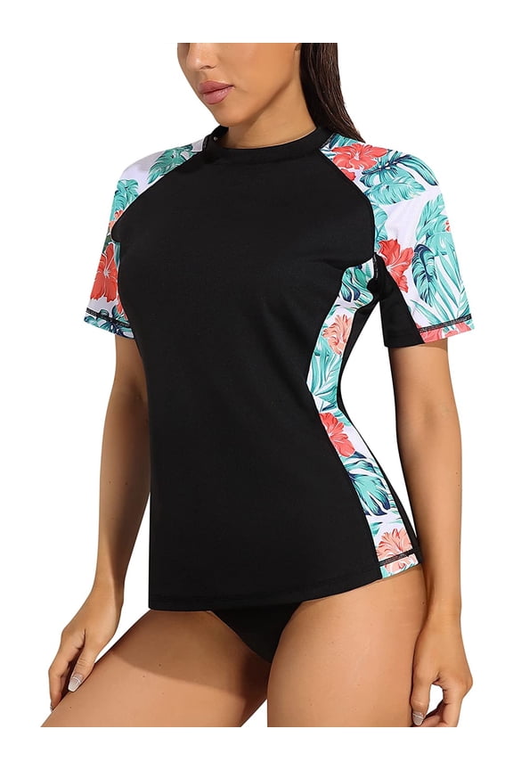 Women's Rash Guard Short Sleeve Rashguard Sun Protection Shirt UPF 50+