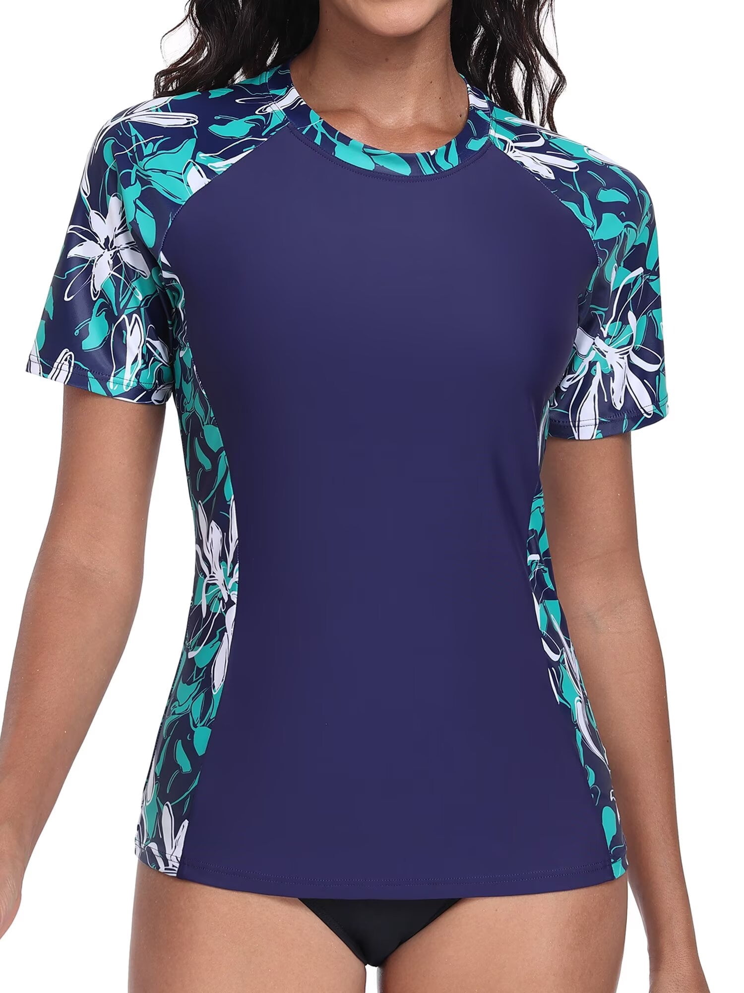 Charmo Women Short Sleeve Swimsuit Tops Sun Protection Rash Guard Quick ...
